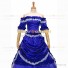 Classic Victorian Steampunk Ruffles Herrlich Royal Blue Ball Gown Dress