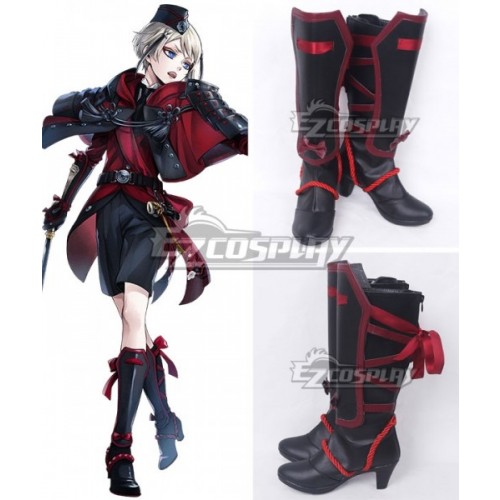 Touken Ranbu Hyuuga Masamune Black Shoes Cosplay Boots