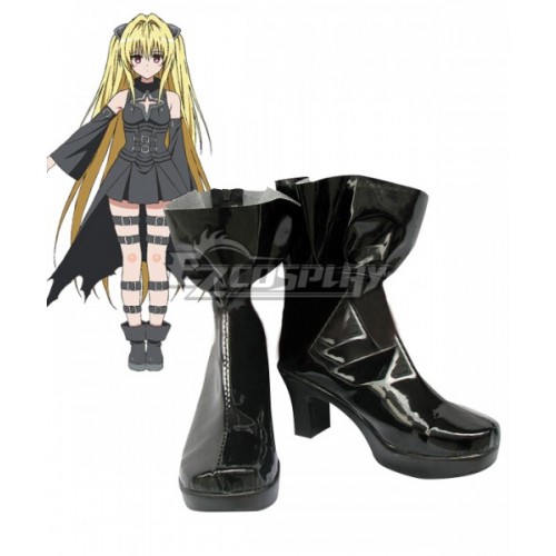 To Love Ru Trouble Darkness 2nd Konjiki no Yami Black Cosplay Shoes