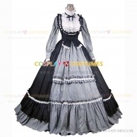 Lady Colonial Princess Fairytale Fantasy Lolita Stripes Ball Gown Prom