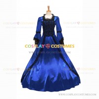 Marie Antoinette Renaissance Period Reenactment Blue Lace Dress Ball Gown