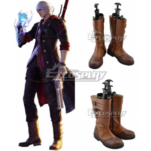 Devil May Cry Nero Brown Shoes Cosplay Boots