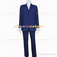 Doctor Who Cosplay Costume Blue Stripes Suit