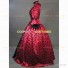 Gothic Victorian Style Satin Floral Wedding Dress Theater Reenactment Clothing