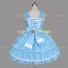 Sleeveless Sweet Love Lolita Dress Ruffle Tiered Bow Dress Blue