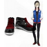 Yuri on Ice YURI!!!on ICE Plisetsky Yuri Black Red Cosplay Shoes - A Edition