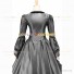 Victorian Punk Lolita Pagoda Sleeves Ball Gown Silver Dress