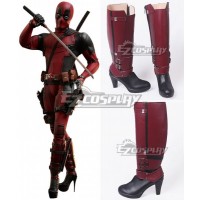 Marvel Deadpool Wade Wilson Red High Heeled Red Shoes Cosplay Boots