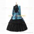 Gothic Victorian Marie Antoinette Theater Layered Evening Gown Blue Dress