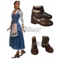 Disney Beauty and the Beast Movie 2017 Belle Brown Cosplay Shoes