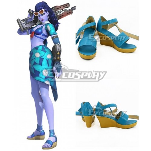 Overwatch OW Widowmaker Aelie Lacroix Cote D'azur Widowmaker Skin Blue Cosplay Shoes