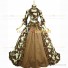 Historical Victorian Style Country Lolita Floral Gown Dress Brown