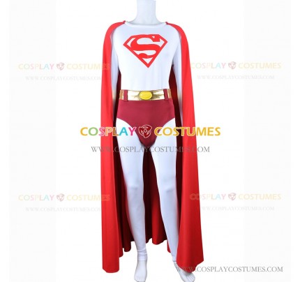 Superman Cosplay Costume Clark Kent Jumpsuit Uniform Cape Red