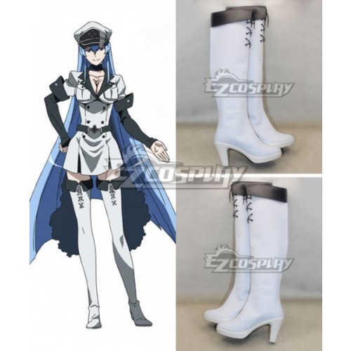 Akame Ga Kill! Jaegers Esdese White Shoes Cosplay Boots