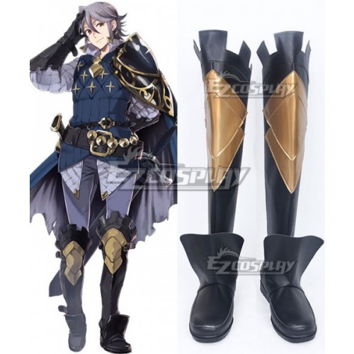 Fire Emblem Fates Laslow Black Shoes Cosplay Boots