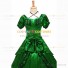 Reenactment Victorian Scarlett O'Hara Rococo Green Ball Gown Dress