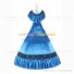 Civil War Victorian Rococo Lolita Armelloses Kleid Evening Gown Blue Dress