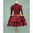 Steampunk Victorian Style Military Coat Gothic Lolita Coat Dress Burgundy