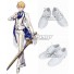 Fate Grand Order Prototype Arthur Pendragon White Rose White Cosplay Shoes