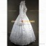 Victorian Style Brocaded Party Ball Gown Fancy Dress White