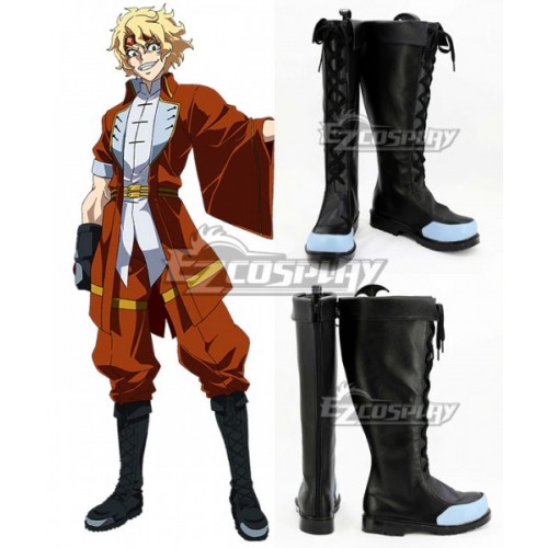 Chronos Ruler Blaze Black Shoes Cosplay Boots