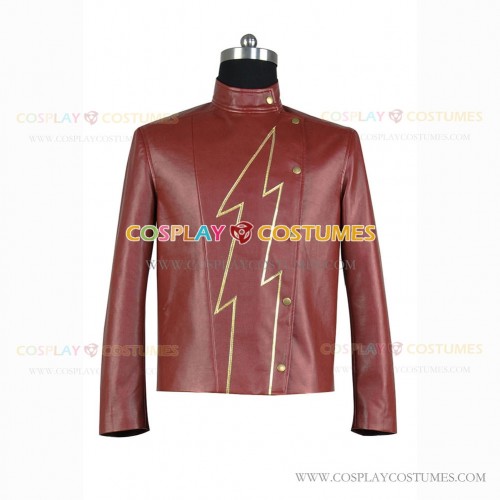 The Flash Cosplay Jay Garrick Costume Red Leather Jacket