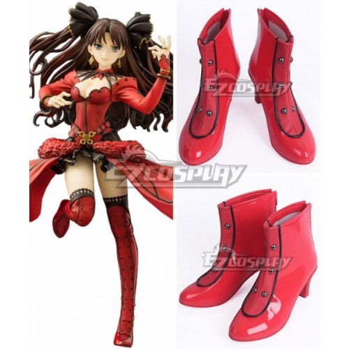 Fate Grand Order Rin Tohsaka Formal Craft Red Black Cosplay Shoes