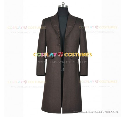 Tom Baker Costume for Doctor Who 4th Dr Cosplay Wool Trench Coat