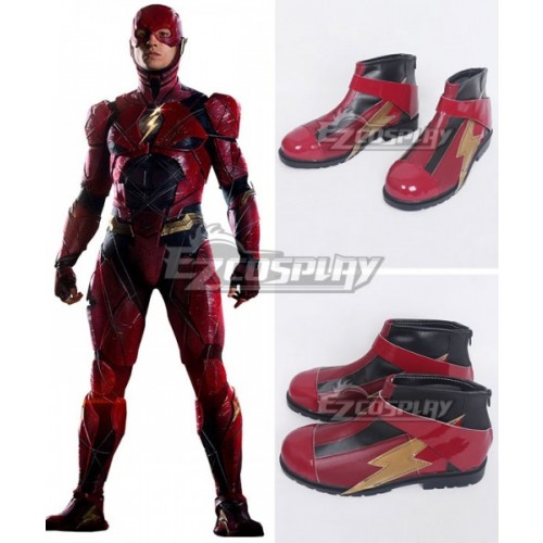 DC Justice League The Flash Barry Allen Red Cosplay Shoes