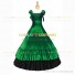 Vintage Gothic Lolita Victorian 18th Century Green Ruffles Evening Ball Gown Dress