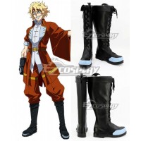 Chronos Ruler Blaze Black Shoes Cosplay Boots