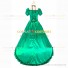 Reenactment Victorian Scarlett O'Hara Rococo Green Ball Gown Dress