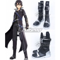 Sword Art Online Hollow Realization SAO Kirigaya Kazuto Kirito Game Black Shoes Cosplay Boots