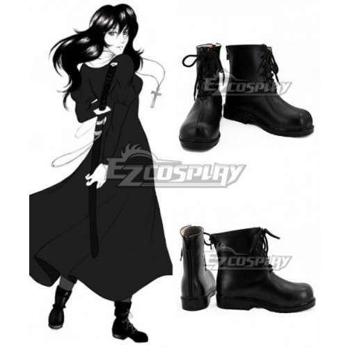 Hellsing Yumie Takagi Black Shoes Cosplay Boots