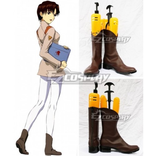 EVA Neon Genesis Evangelion Maya Ibuki Brown Cosplay Shoes