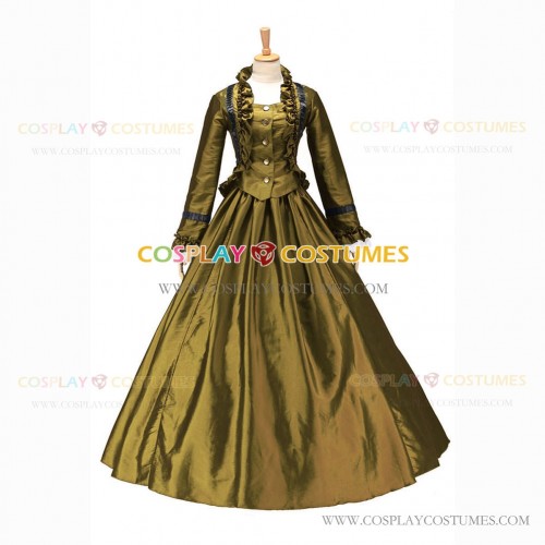 Victorian Style Southern Belle Gothic Lolita Yellow Ball Gown Dress