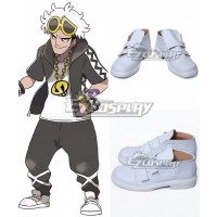 Pokemon Sun and Moon Team Skull Guzma White Cosplay Shoes