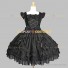 Gothic Lolita Dress Black Sleeveless Tiered Tassel Punk Lolita Dress