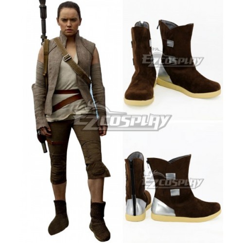 Star Wars The Last Jedi Rey Brown Shoes Cosplay Boots