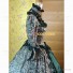 Historical Victorian Style Country Lolita Floral Gown Dress Emerald