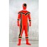 Red And Black Spandex Power Rangers Superhero Zentai Body Costume