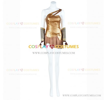 Wonder Woman Cosplay Diana Prince Costume Golden Dress Set