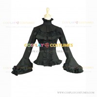 Faire Victorian Blouse Steampunk Black Blouse and Neckband