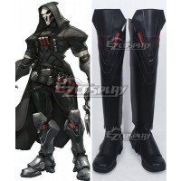 Overwatch OW Reaper Gabriel Reyes Black Shoes Cosplay Boots