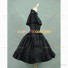 Gothic Victorian Style Cape Reenactment Steampunk Dress Black