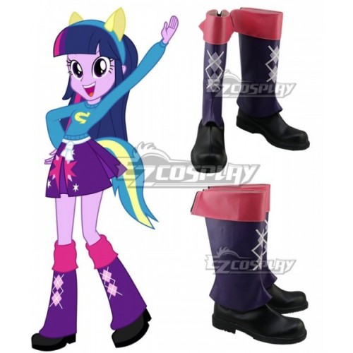 My Little Pony: Equestria Girls Twilight Sparkle Black purple Shoes Cosplay Boots