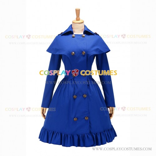 Classic Victorian Gothic Cape Coat Reenactment Royal Blue Dress