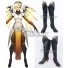 Overwatch OW Mercy Angela Ziegler Black Shoes Cosplay Boots