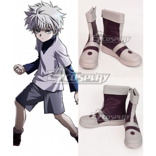 Hunter × Hunter Killua Zoldyck Brown Shoes Cosplay Boots