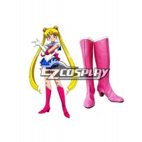 Sailor Moon Tsukino Usagi Pink Cosplay Boots